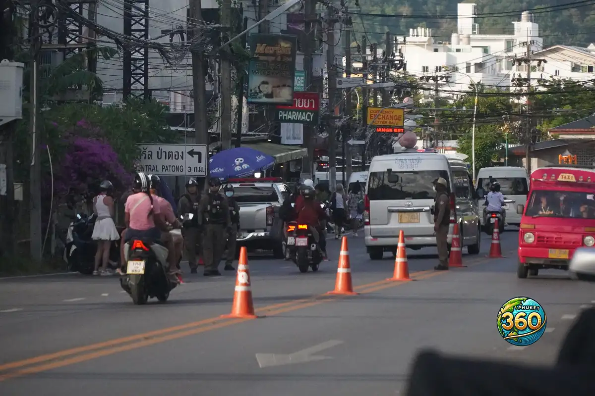 Barrage de police à Patong sur l'île de Phuekt