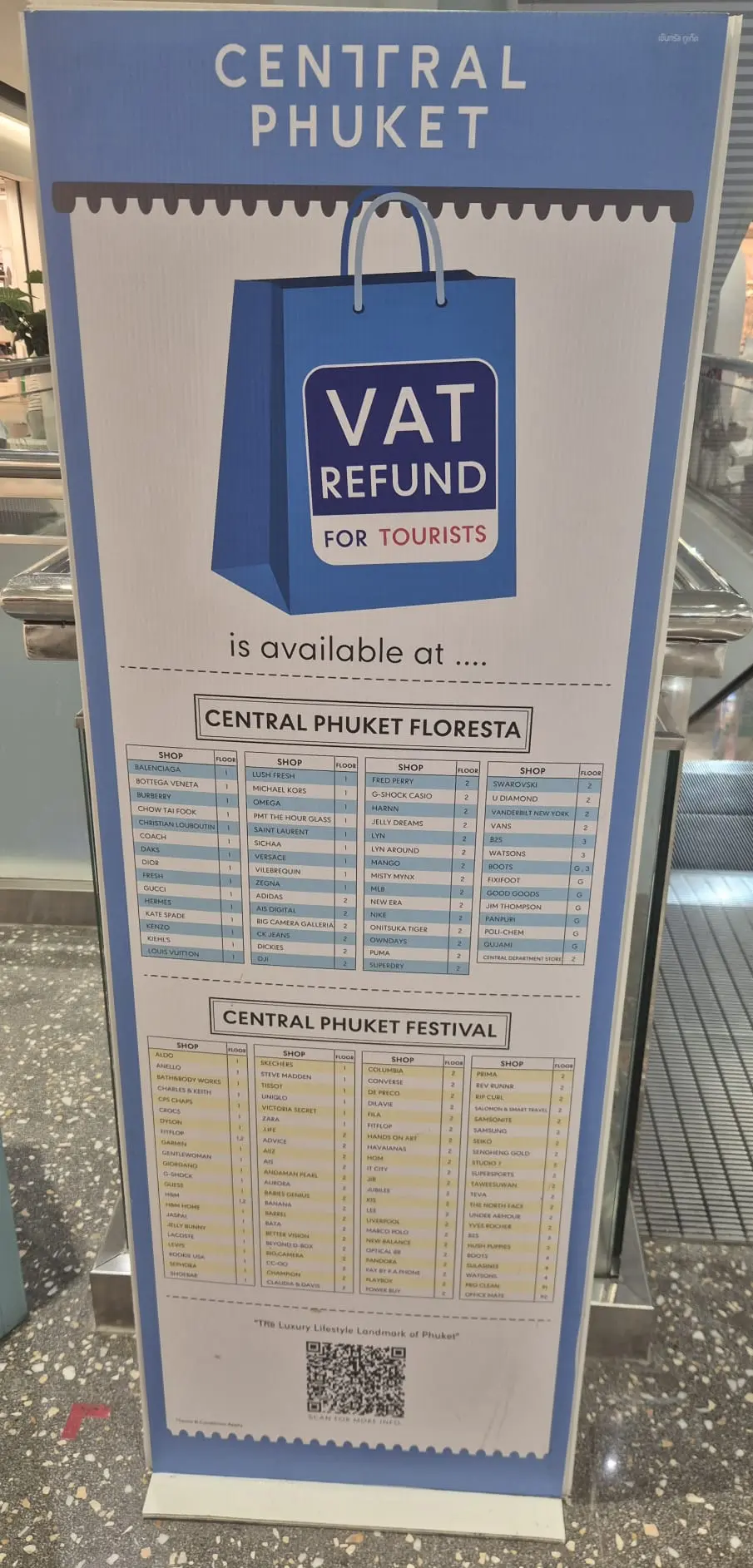 Liste des magasins éligibles à la VAT Refund